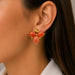 18k Retro Period Carnelian Earrings