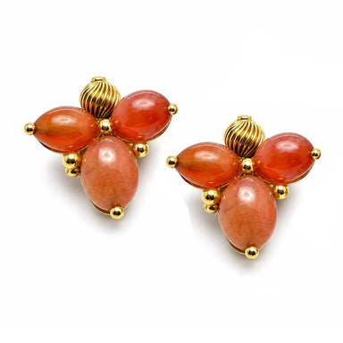 18k Retro Period Carnelian Earrings