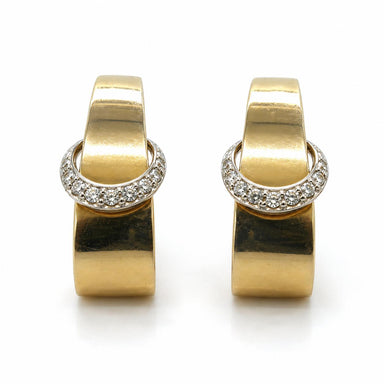 14k Diamond Stirrup Earrings