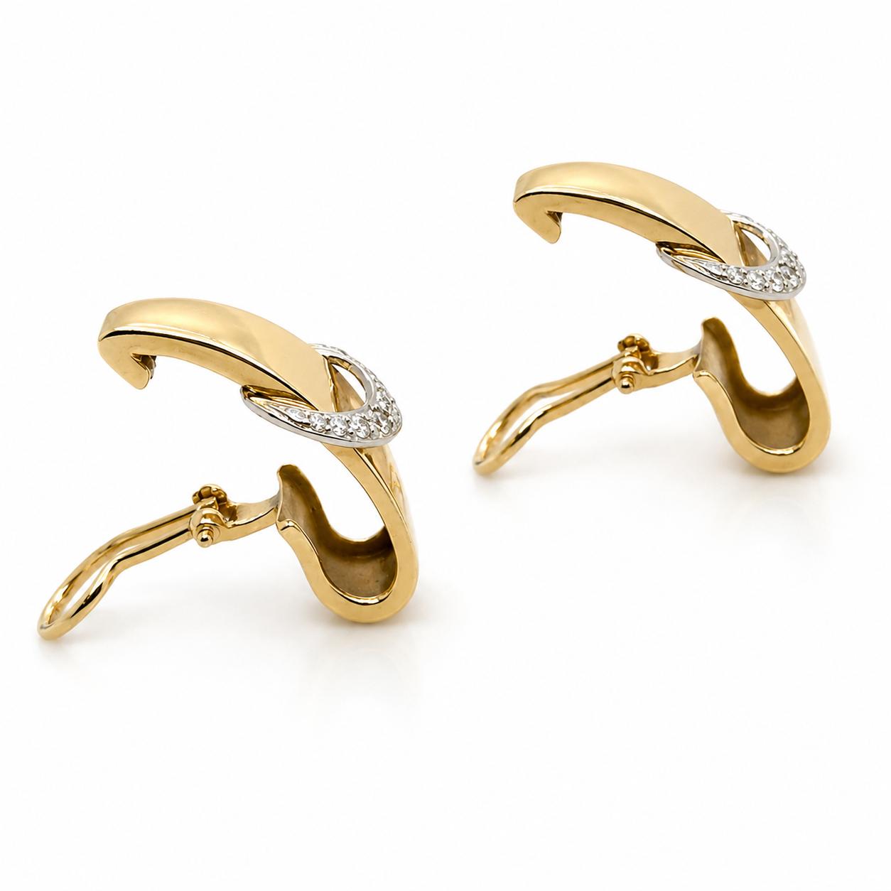 14k Diamond Stirrup Earrings
