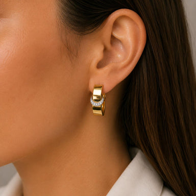 14k Diamond Stirrup Earrings