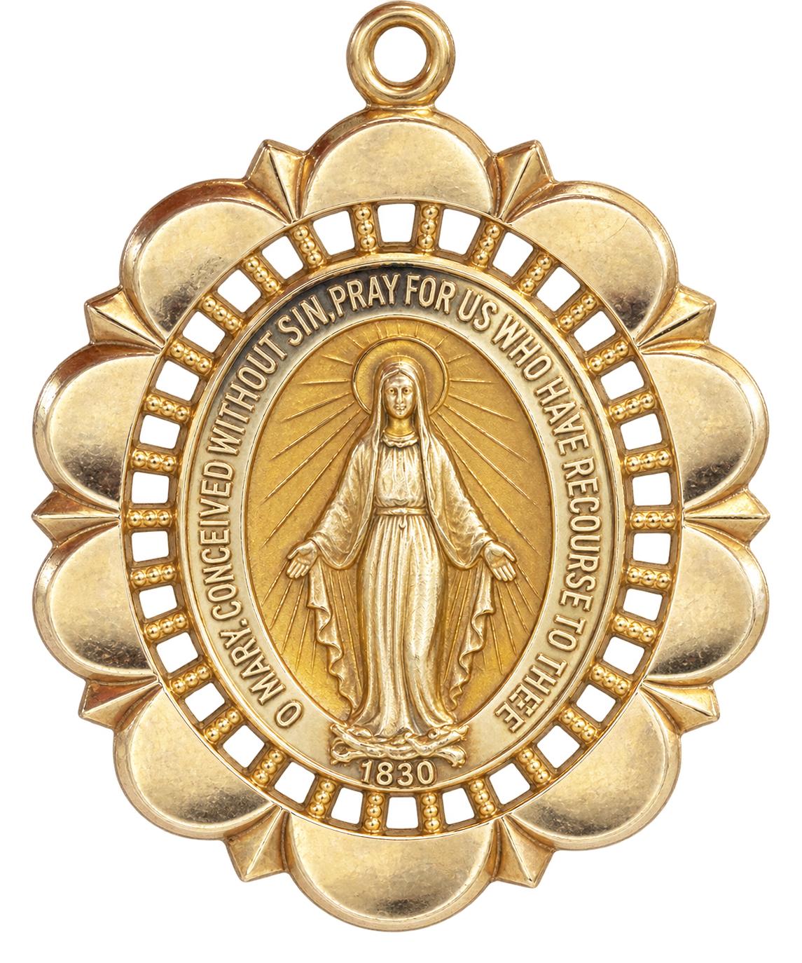 14k Miraculous Medal Pendant