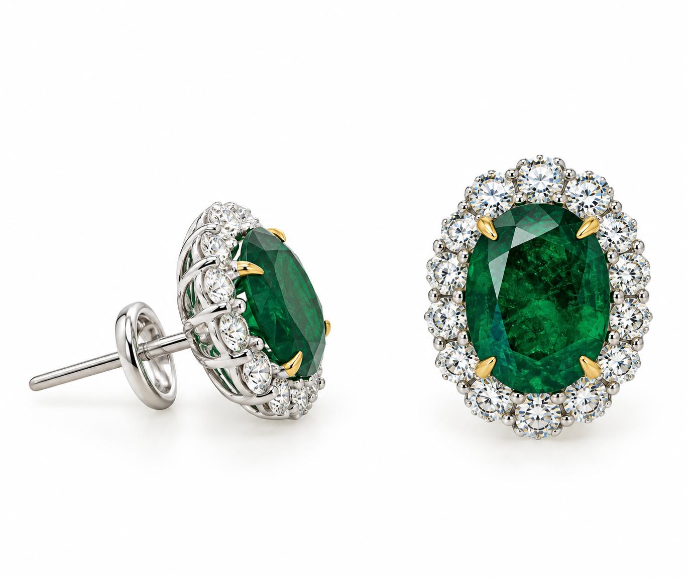 18k Emerald Earrings