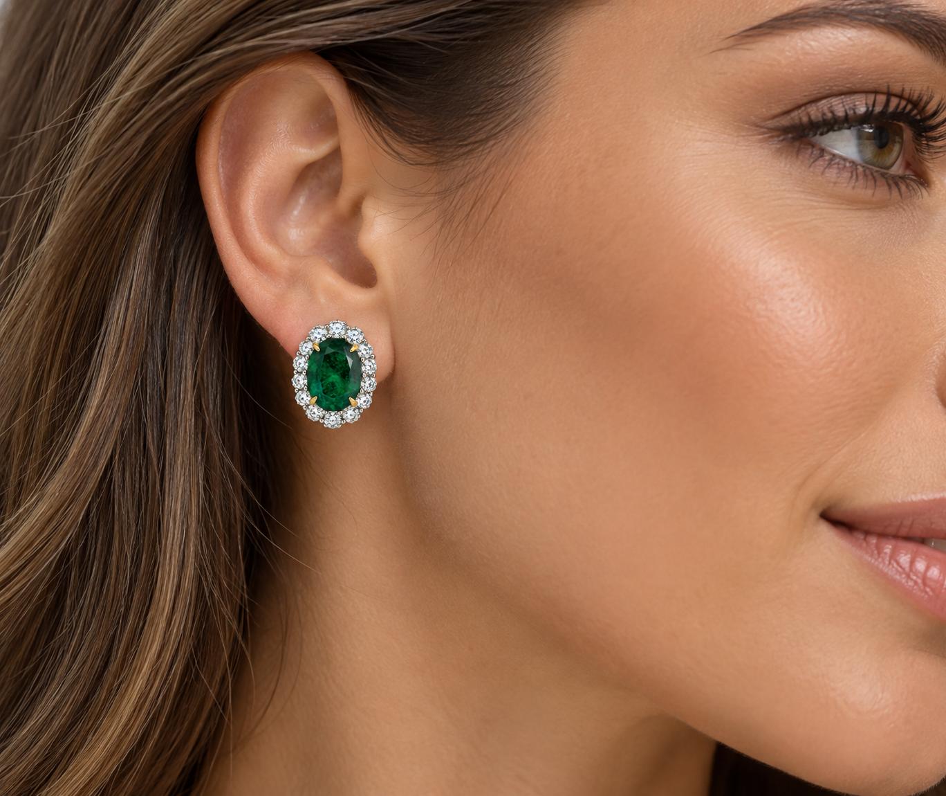 18k Emerald Earrings