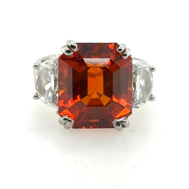 Magnificent 16.02 Carat Orange Sapphire Ring