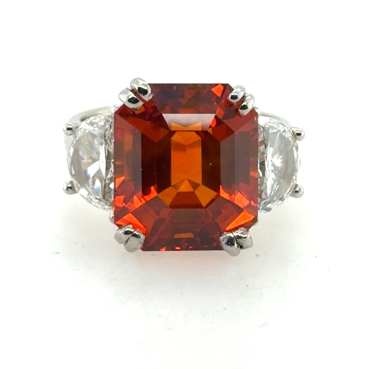 Magnificent 16.02 Carat Orange Sapphire Ring