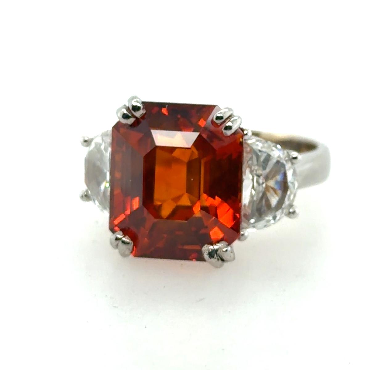 Magnificent 16.02 Carat Orange Sapphire Ring