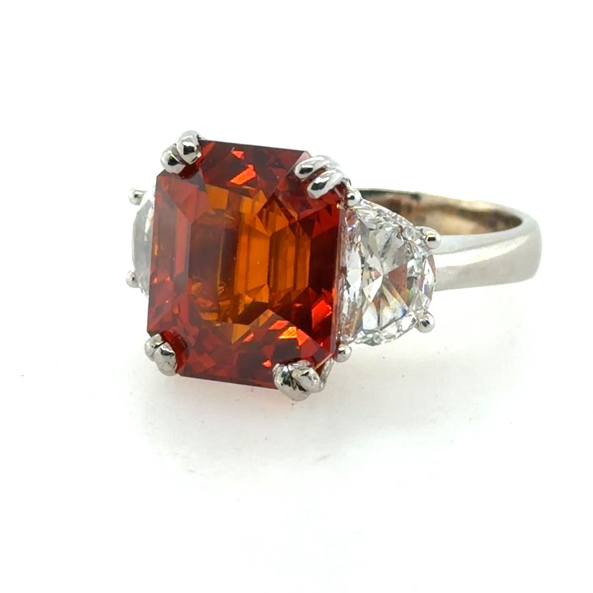 Magnificent 16.02 Carat Orange Sapphire Ring
