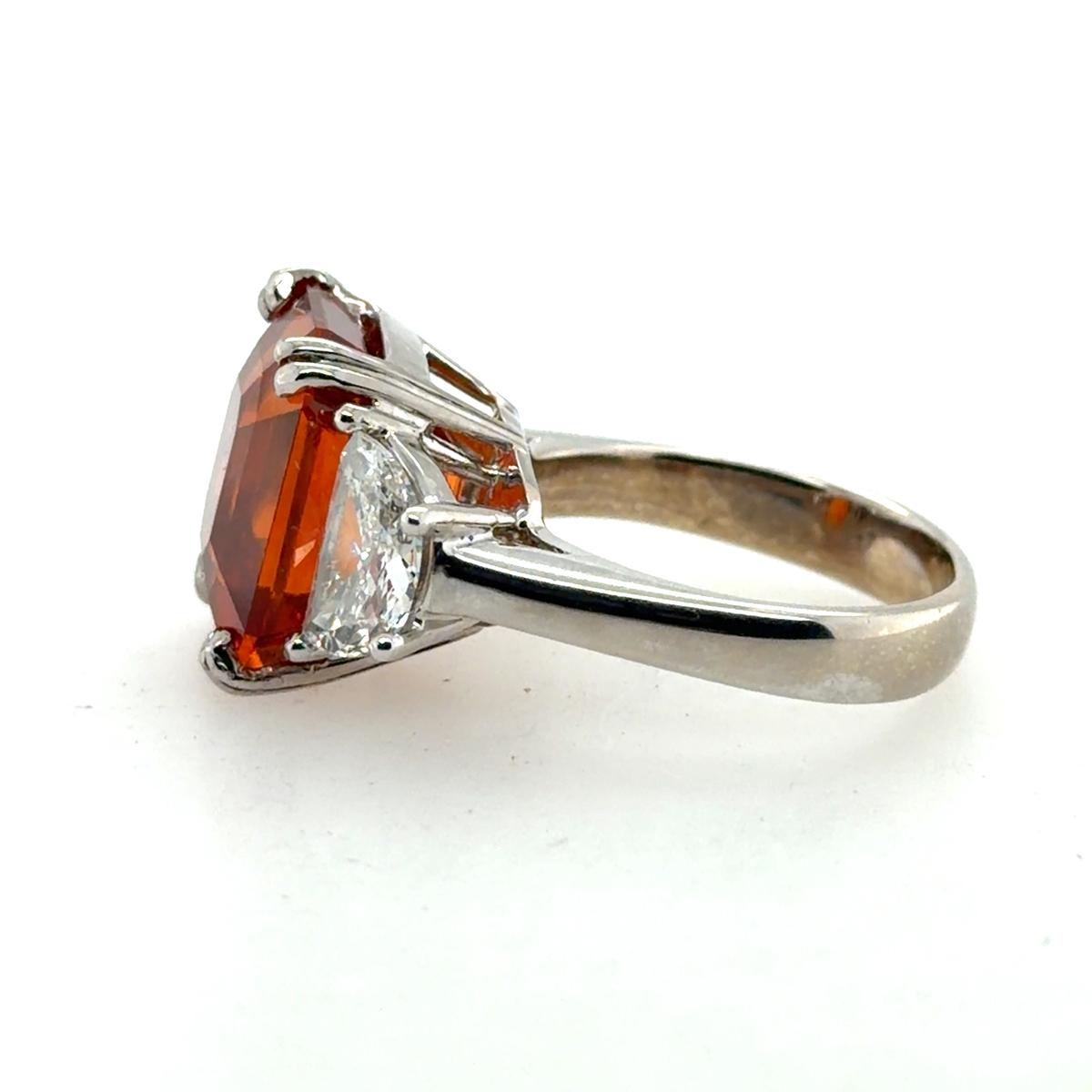 Magnificent 16.02 Carat Orange Sapphire Ring