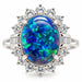 Platinum Blue Opal & Diamond Ring