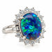 Platinum Blue Opal & Diamond Ring