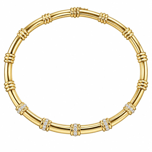 18k & Platinum Tiffany & Co " Atlas" Collection Necklace