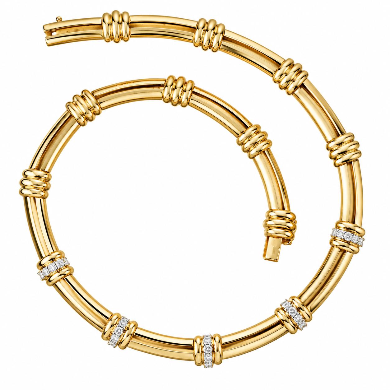 18k & Platinum Tiffany & Co " Atlas" Collection Necklace