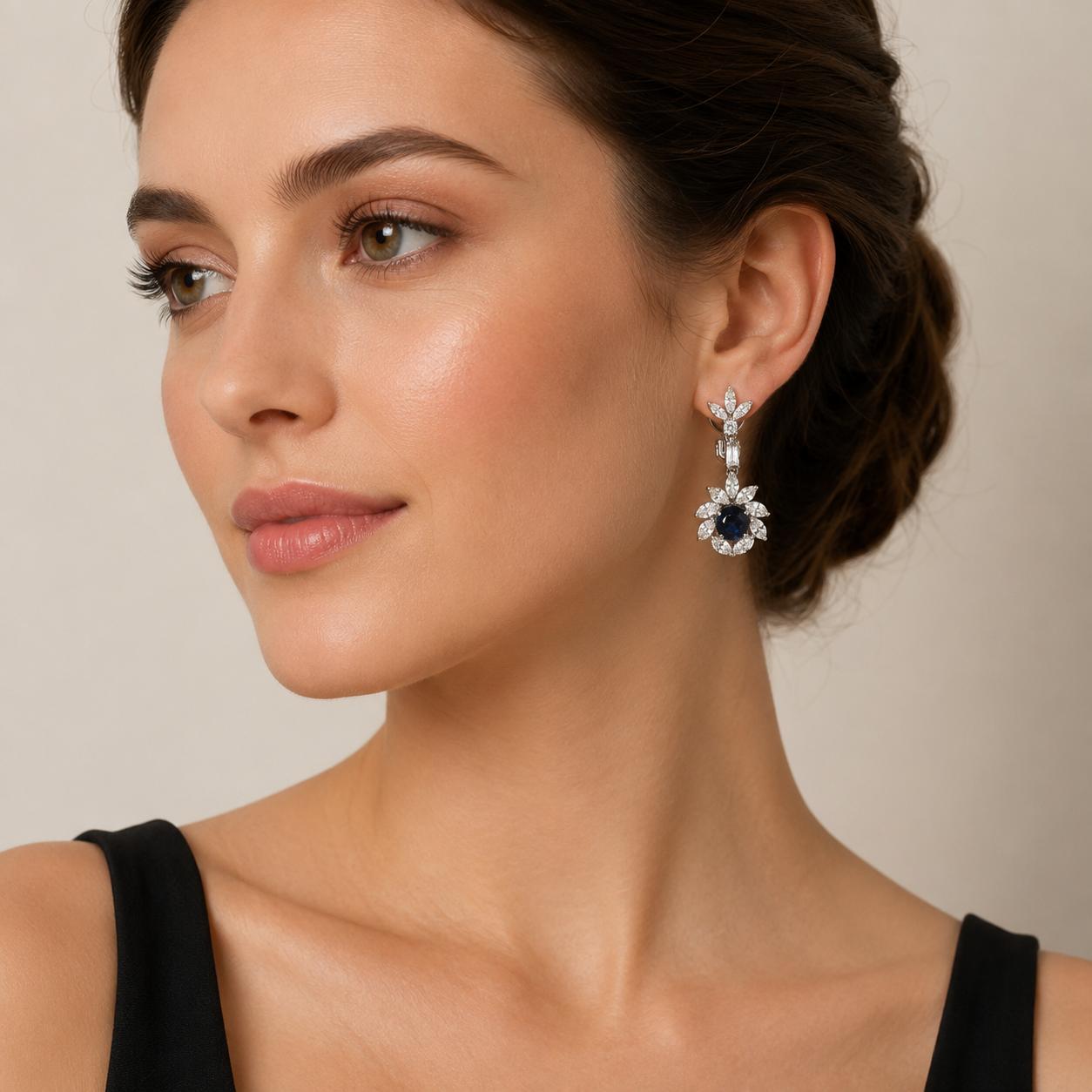 No Heat Sapphire Earrings