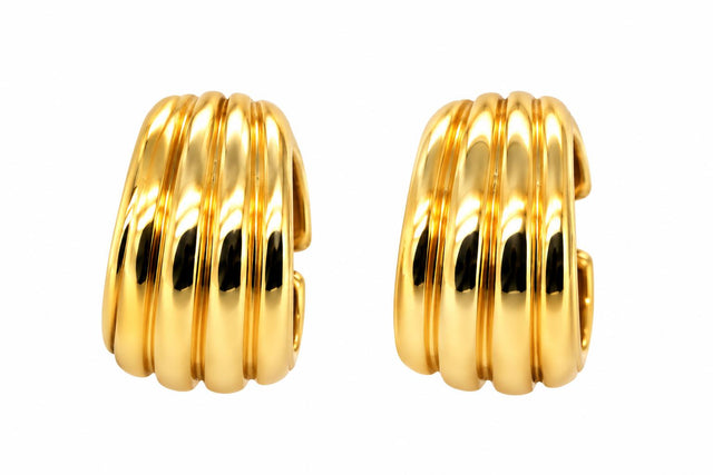 18k Yellow Gold Cuff Earrings