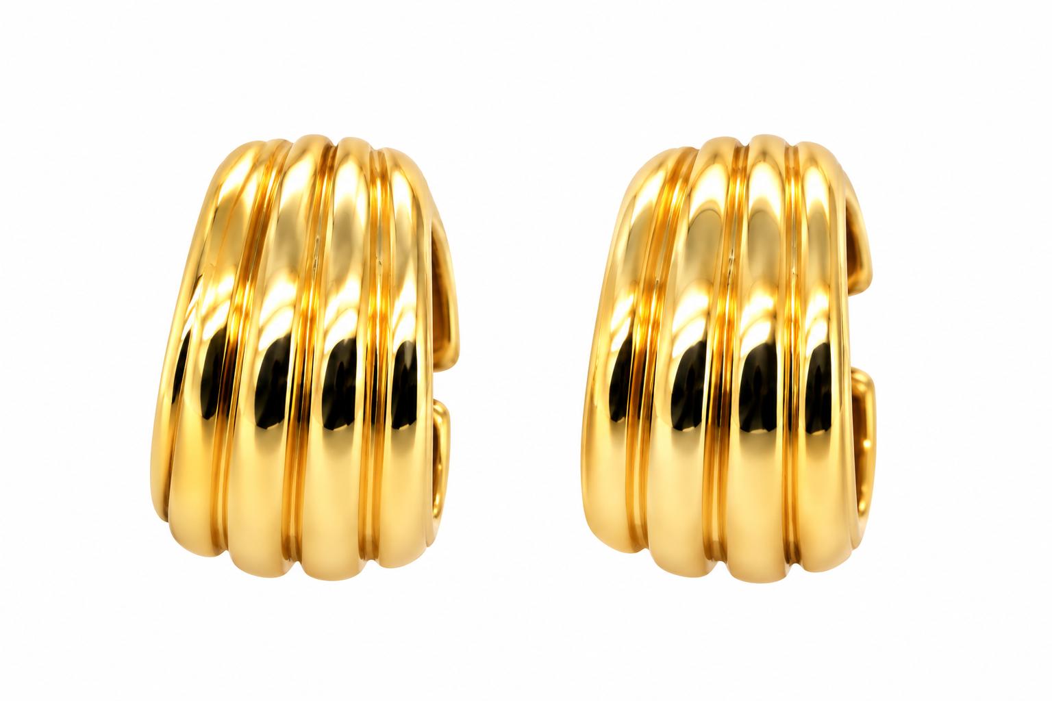 18k Yellow Gold Cuff Earrings