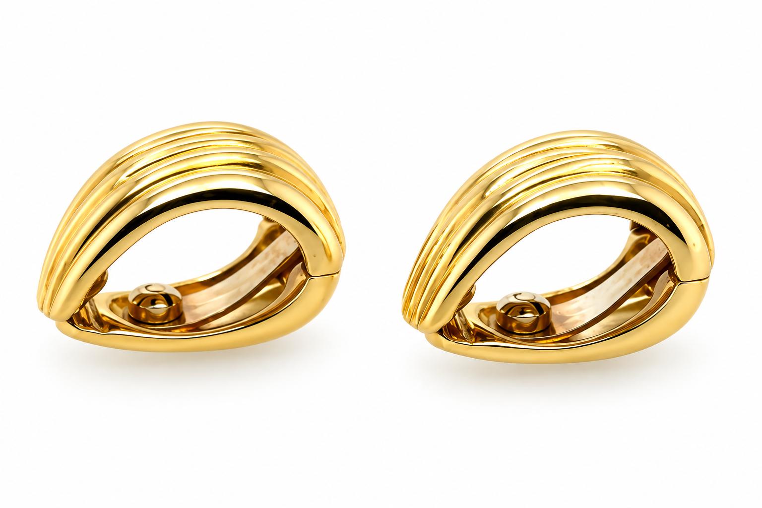 18k Yellow Gold Cuff Earrings
