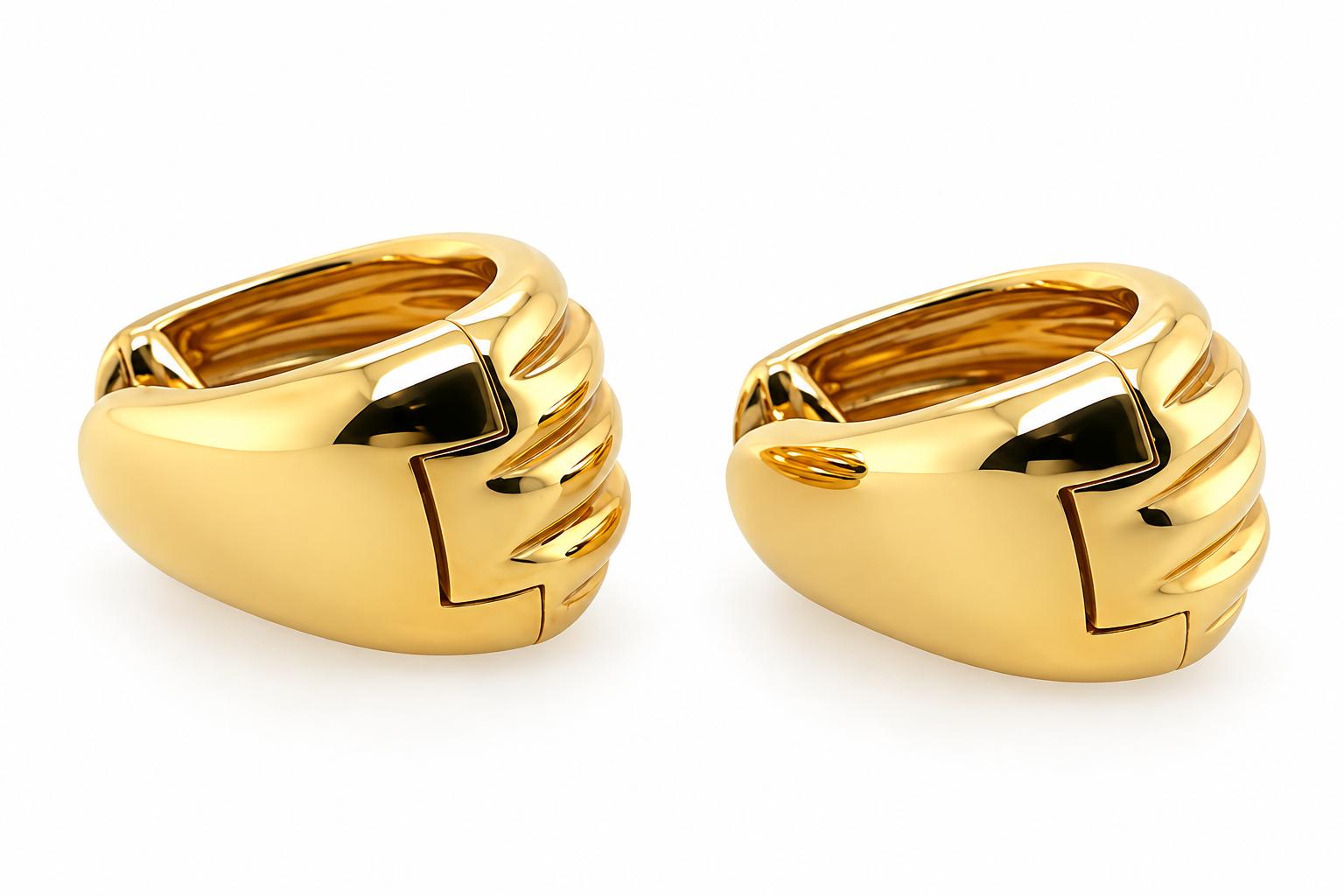 18k Yellow Gold Cuff Earrings