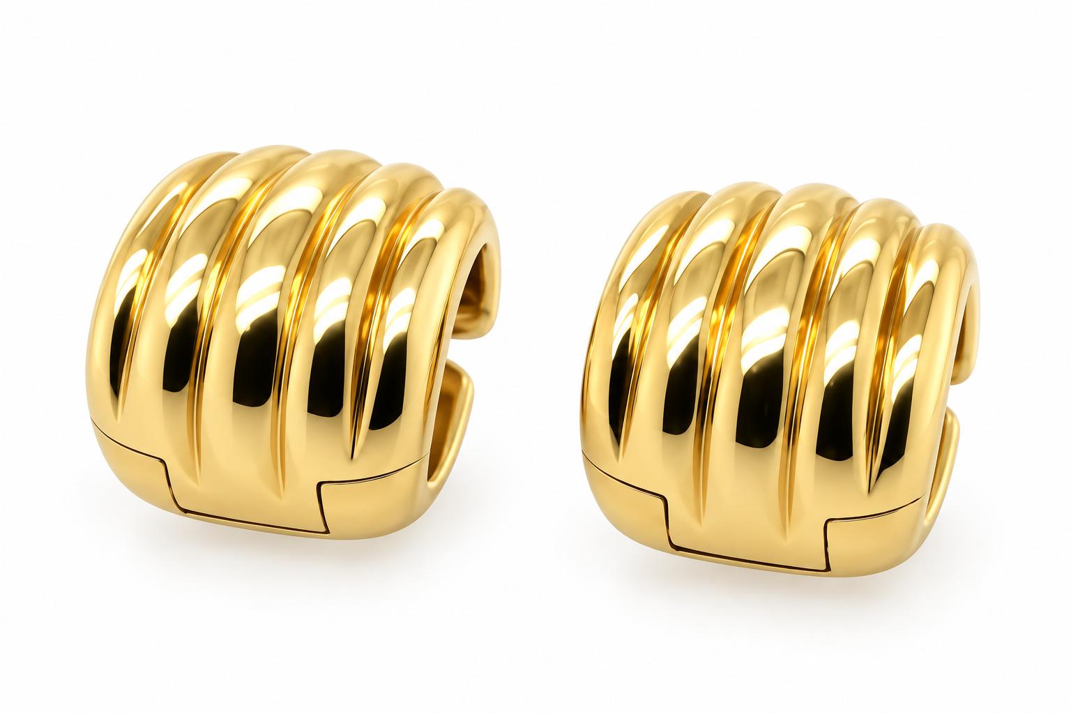 18k Yellow Gold Cuff Earrings