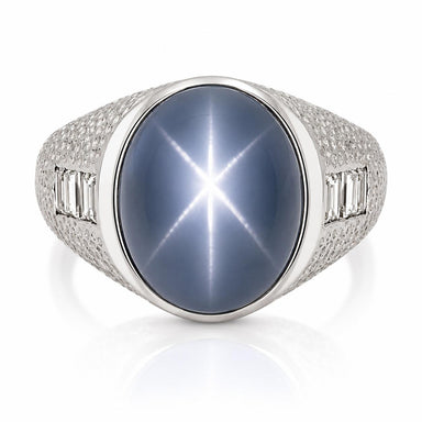 Platinum Star Sapphire Ring