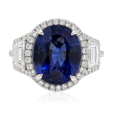 9.56 Carat Royal Blue Sapphire Ring
