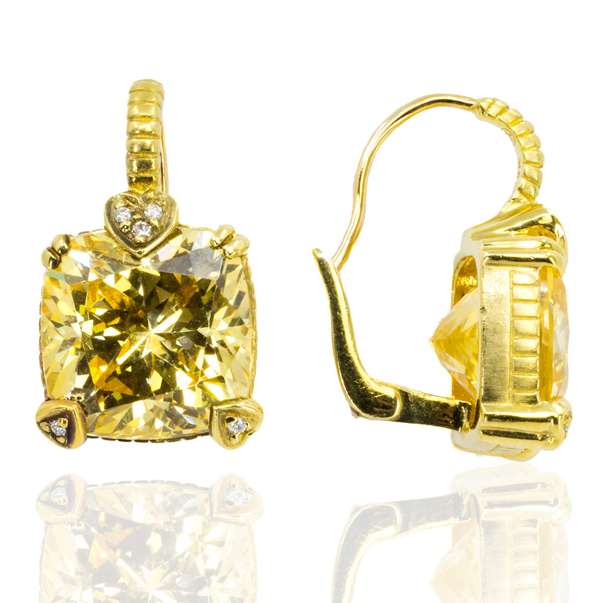 Judith Ripka 18k Crystal Earrings