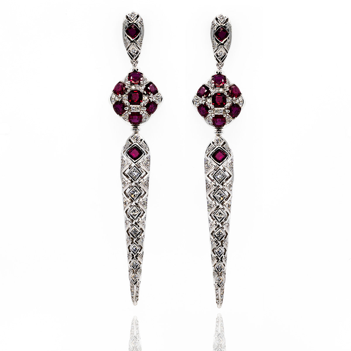 18k Ruby Drop Earrings