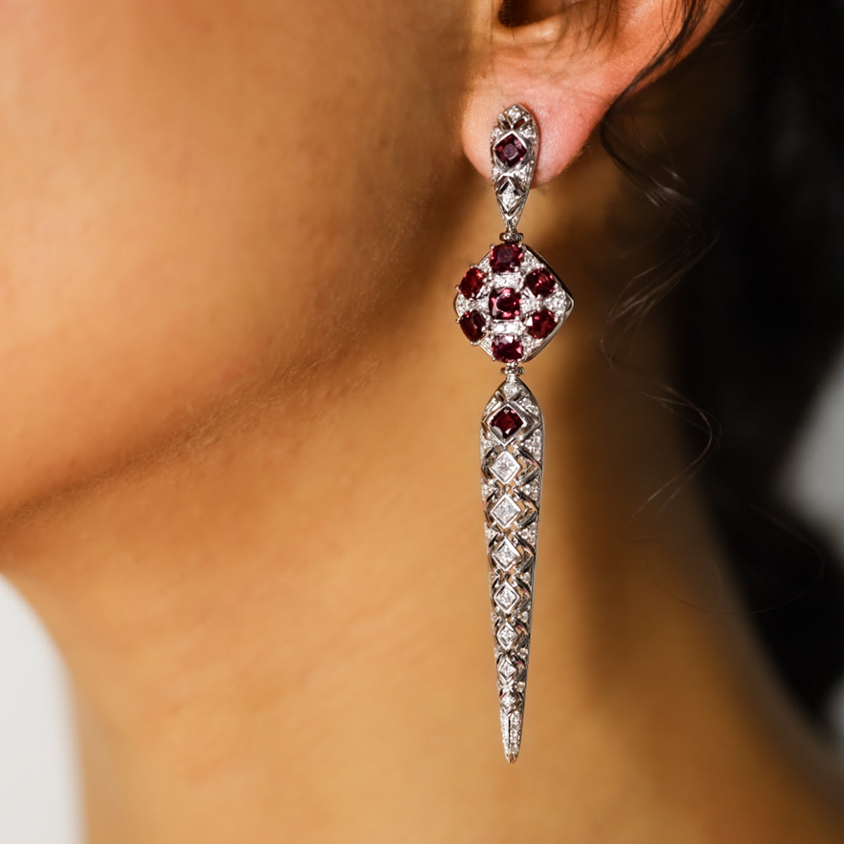 18k Ruby Drop Earrings