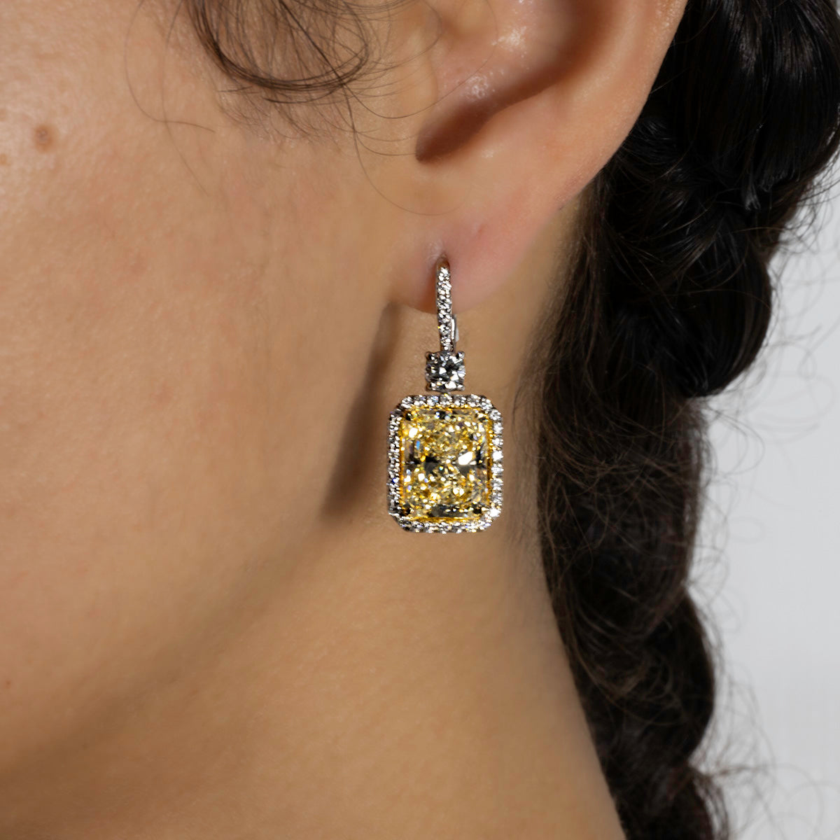 10.36 Carat Yellow Diamond Earrings