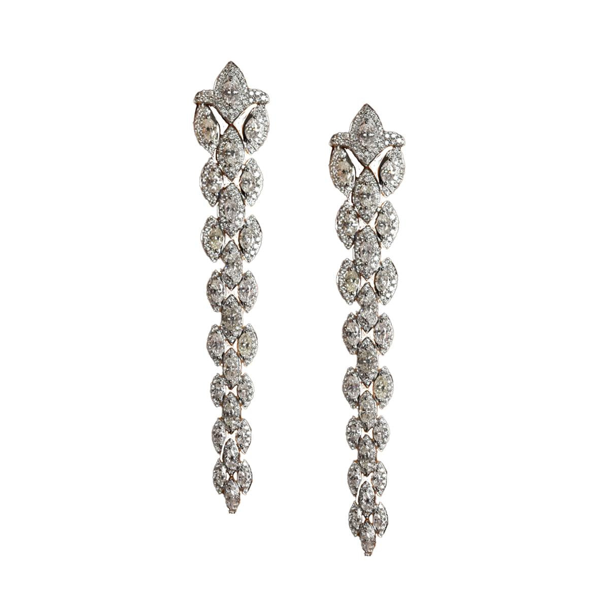 18k White Gold Chandelier Earrings with 15.08ct White Diamonds