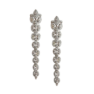 18k White Gold Chandelier Earrings with 15.08ct White Diamonds