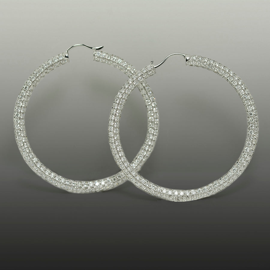 18k DIamond Hoop Earrings