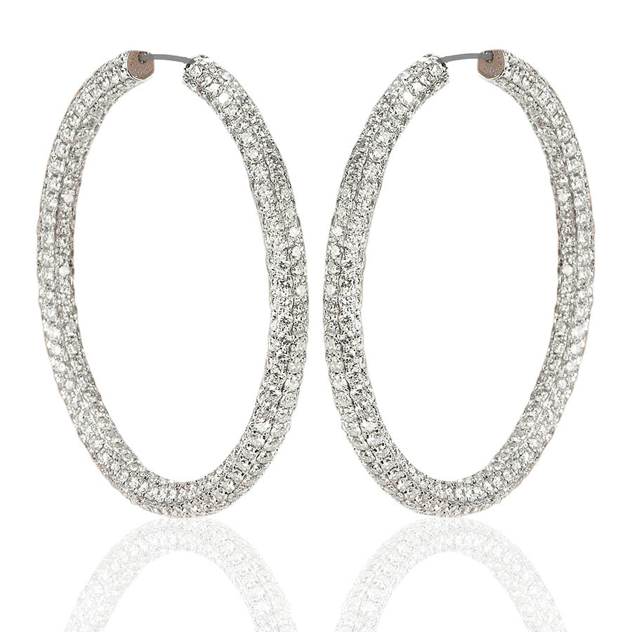 18k DIamond Hoop Earrings