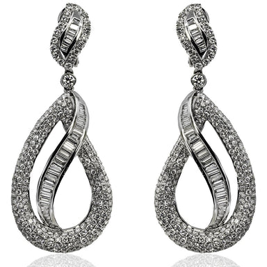 18K White Gold Earrings with 8.40 Carats of Diamonds