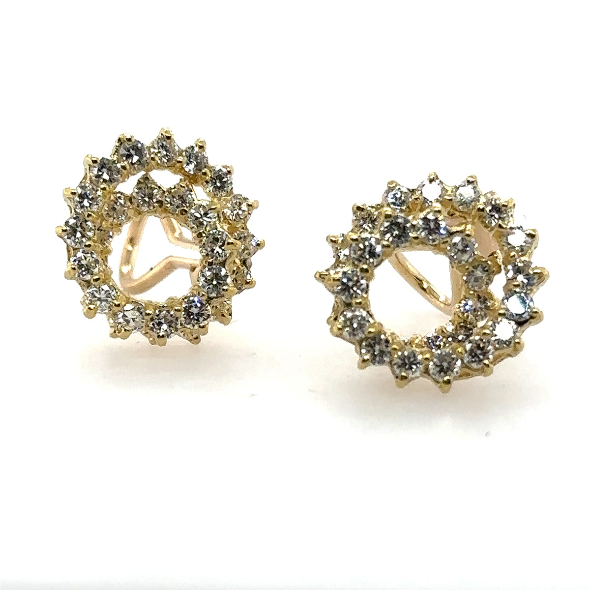 18k  Diamond Swirl Earrings