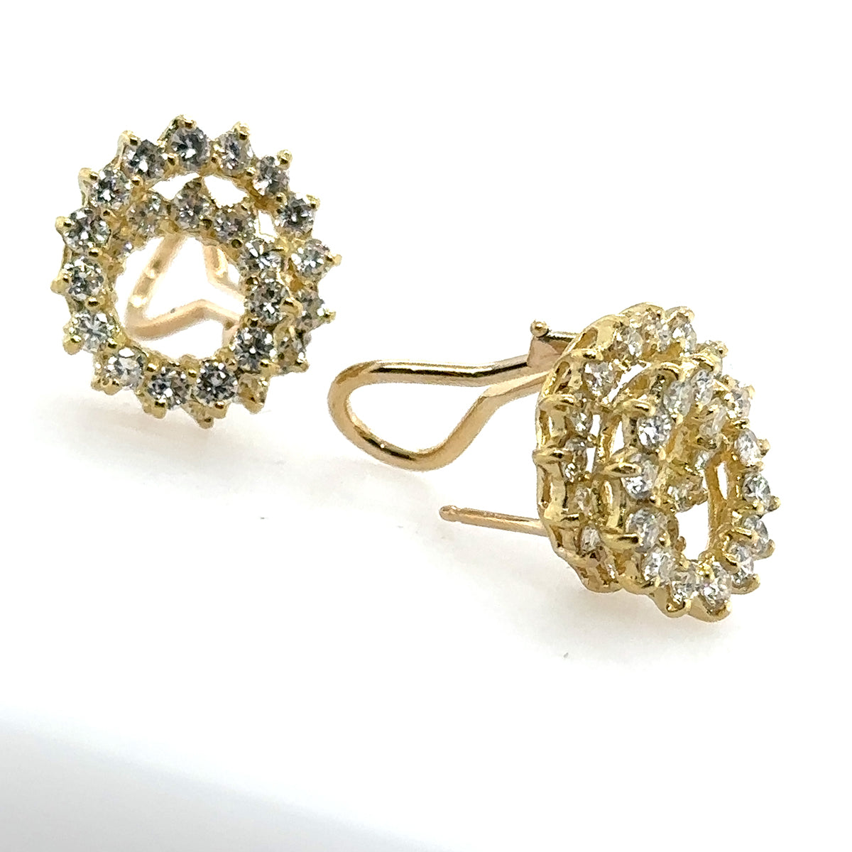 18k  Diamond Swirl Earrings