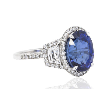 9.56 Carat Royal Blue Sapphire Ring