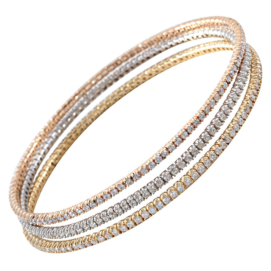 18k Rose Gold Diamond Bangle