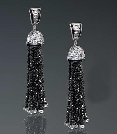 Black DIamond Tassle Earrings