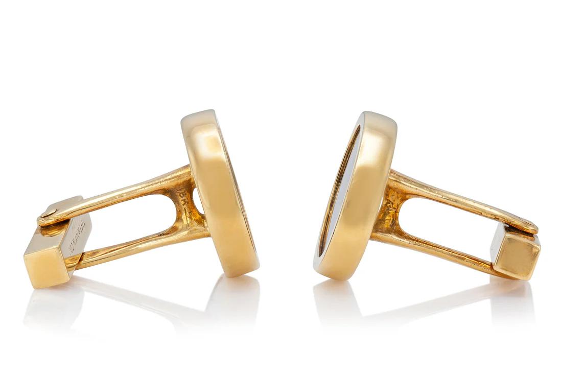 Tiffany & Co. 18k Gold Cufflinks with Black Onyx Center