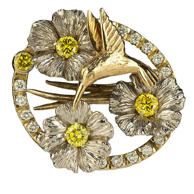 Diamond Hummingbird Brooch/Pendant