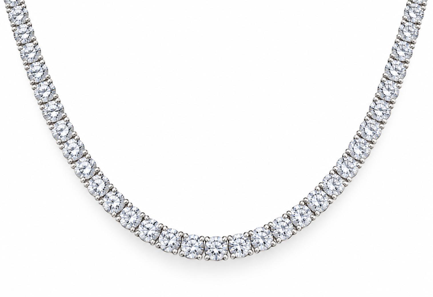 Platinum Diamond Tennis Necklace