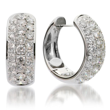 18k White Gold Earrings with 1.47ct VS1 F Color Diamonds
