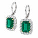 Platinum Emerald & Diamond Earrings