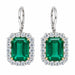 Platinum Emerald & Diamond Earrings