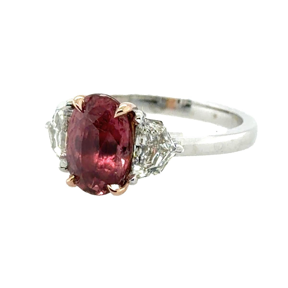 GIA Unheated Padparadscha Sapphire Ring