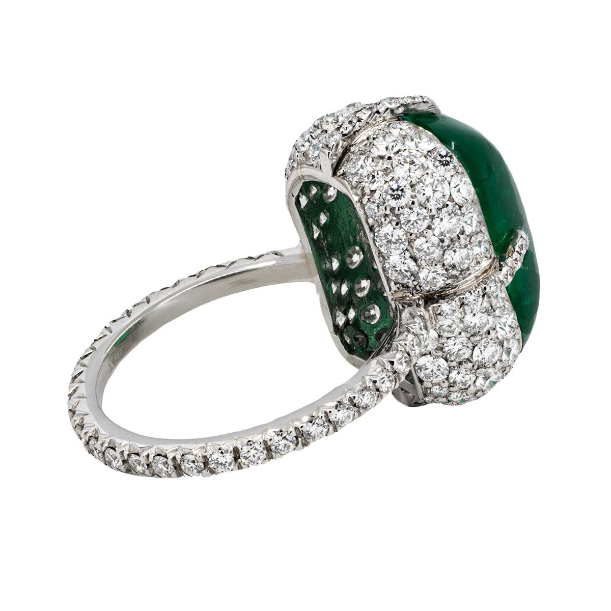 Platinum Gubelin Certified Emerald Ring