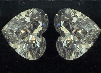 Matched Pair of 1.44 Carat Heart Shape Diamonds