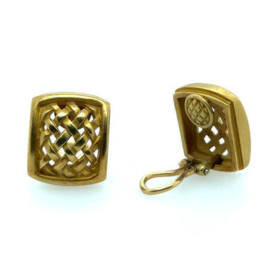 Kieselsteine Cord 18k Baskest Weave Earrings
