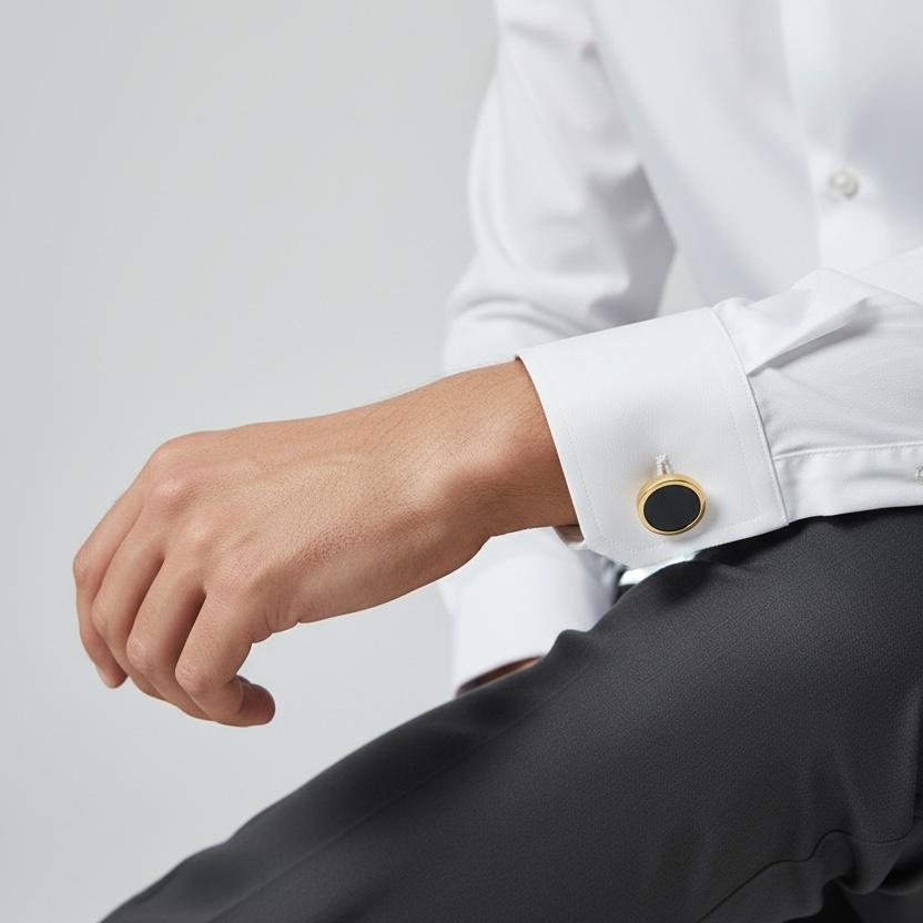 Tiffany & Co. 18k Gold Cufflinks with Black Onyx Center
